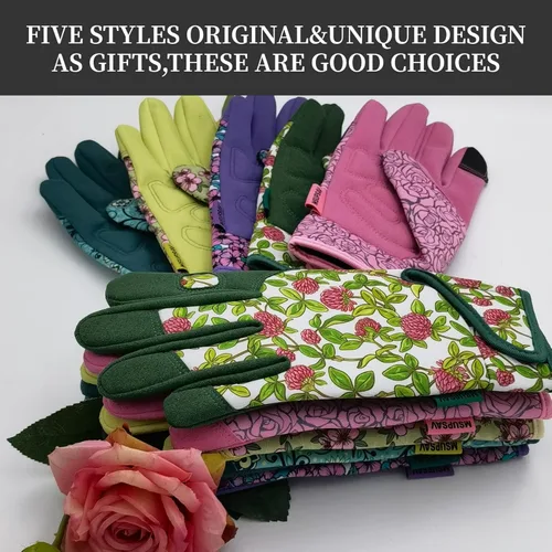 Miniatura 6 de Guantes de jardinería a prueba de espinas y resistentes a pinchazos con agarre, guante de jardín para mujer, regalos de cuero para trabajo en el 1
