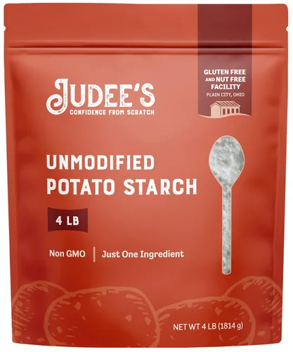 Miniatura 9 de Judee's - Almidón de patata sin modificar de 4 libras, solo un ingrediente, ideal para empanar, engrosar, cocinar y hornear, 100% sin OMG, sin