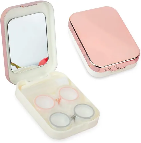 Miniatura 11 de ofone Estuche para lentes de contacto, paquete de dos fundas de viaje portátiles para lentes de contacto con herramienta removedora, pinzas para Azul