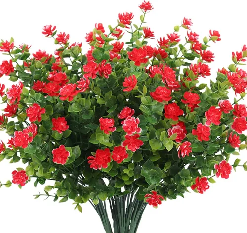 Miniatura 29 de RECUTMS - Flores artificiales, plantas artificiales, resisten los rayos ultravioleta, arbustos sintéticos, para interior y exterior, maceta