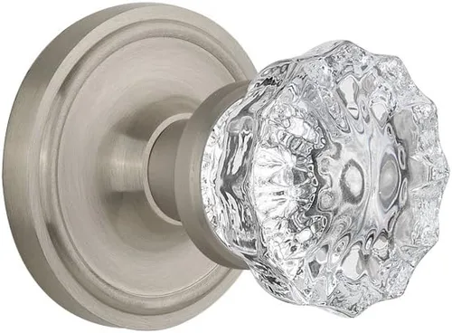 Miniatura 10 de Nostalgic Roseta clásica de almacén con pomo de puerta de cristal Latón pulido