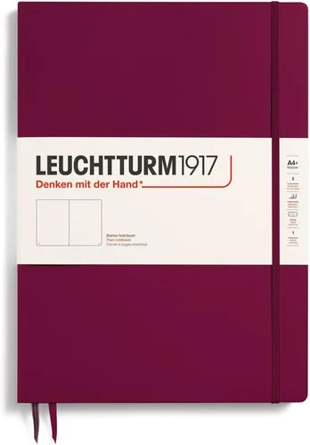 Miniatura 16 de LEUCHTTURM1917 - Cuaderno de tapa dura Master Slim A4+ - 123 páginas numeradas para escritura y diario (salvia, a rayas)