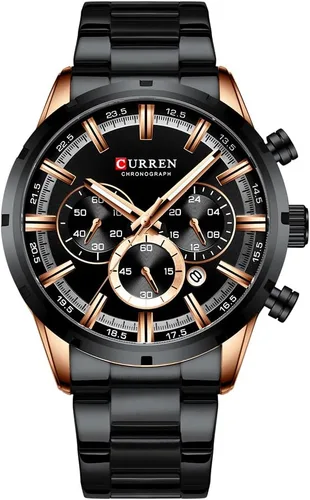 Miniatura 13 de FANMIS Relojes de lujo para hombre, cronógrafo de negocios, impermeable, de acero inoxidable, analógico, de cuarzo, reloj de pulsera