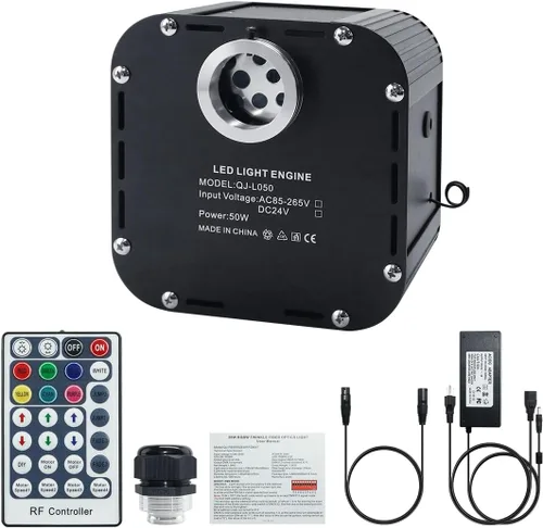 Miniatura 25 de AKEPO 4 Color 36W RGBW Luz de Fibra Óptica Parpadeante Solo Fuente de Luz, 4 Puertos RGBW Parpadeante + Activado por Música + Control a través