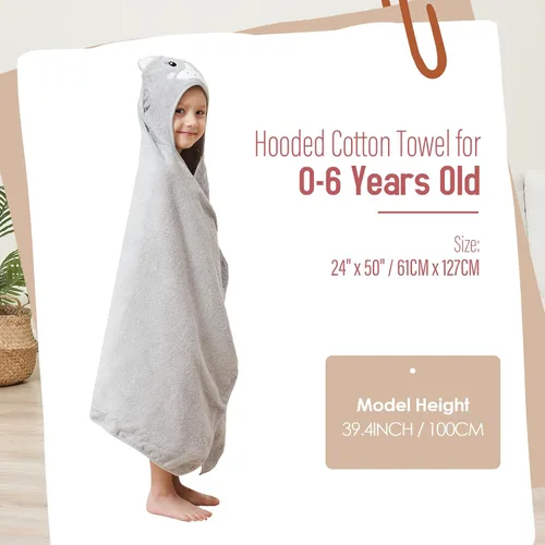 Miniatura 3 de Style Quarters - Toalla de baño con capucha 100 % algodón para niños, con bordado, grande de 50 x 24 pulgadas, toalla de playa de rizo suave