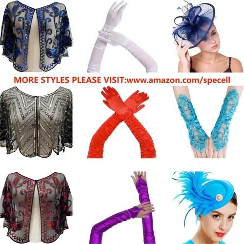 Miniatura 4 de Specell Lace Fingerless Gloves Women, Fingerless Satin Gloves, Bridal Prom for Wedding Party Costume Accessories 36 styles