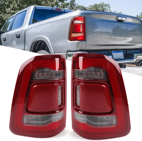 Miniatura 8 de FIONE: Para Dodge Ram 1500 Ensamble de Luz Trasera Sin Zona Ciega 2019-2022 Tipo LED y Lente Roja Cromada Interior Lado Derecho del Pasajero Luz