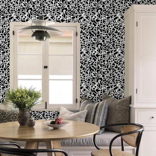 Miniatura 6 de Ismoon Papel tapiz autoadhesivo de 17.3 x 118 pulgadas, papel de contacto blanco y negro, moderno, a rayas, extraíble, autoadhesivo, para baño