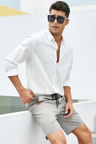 Miniatura 9 de JMIERR Men's Casual Shorts - Cotton Drawstring Summer Beach Stretch Twill Chino Golf Shorts