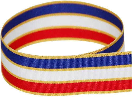Miniatura 7 de Cinta de grogrén a rayas de bandera estadounidense de 1-3/8 pulgadas, 20 yardas, fabricada en Estados Unidos, (varios anchos y yardas disponibles)