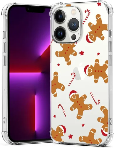 Miniatura 15 de Funda de Navidad para iPhone XR, diseño impreso de hombre de jengibre, transparente, suave, a prueba de golpes, funda protectora de TPU a prueba