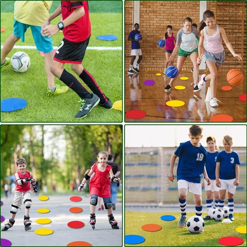 Miniatura 6 de Marcadores de puntos de 9/10 pulgadas, marcadores de goma antideslizantes de agilidad, conos de campo plano para gimnasio/fútbol PE, marcadores