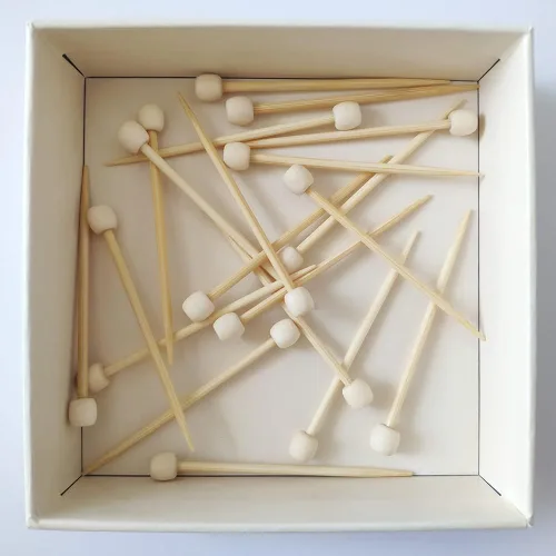 Miniatura 7 de 20 pines de marcado de bambú de 2.65 pulgadas de largo, agujas de tejer de un solo punto, mini alfileres de marcado, accesorios de tejer