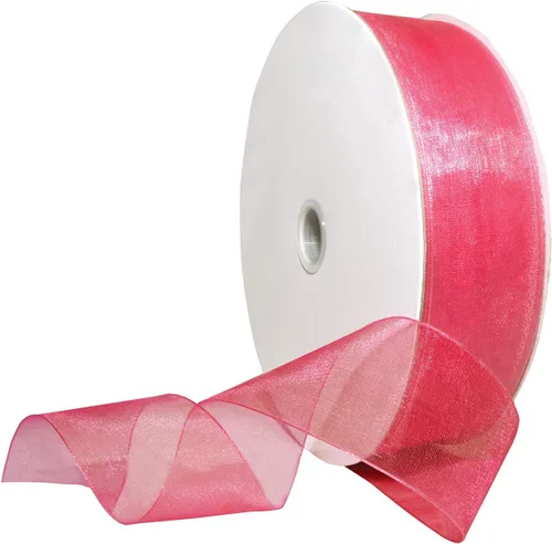 Miniatura 72 de Morex Ribbon 91803/100-609 Cinta de nailon Organdy, 5/8 pulgadas por 100 yardas, color rojo