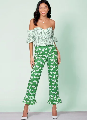 Miniatura 4 de McCall's Patterns McCall's - Pantalones para mujer, camiseta sin mangas, hombros descubiertos, tallas 14-22, patrón de costura, color blanco