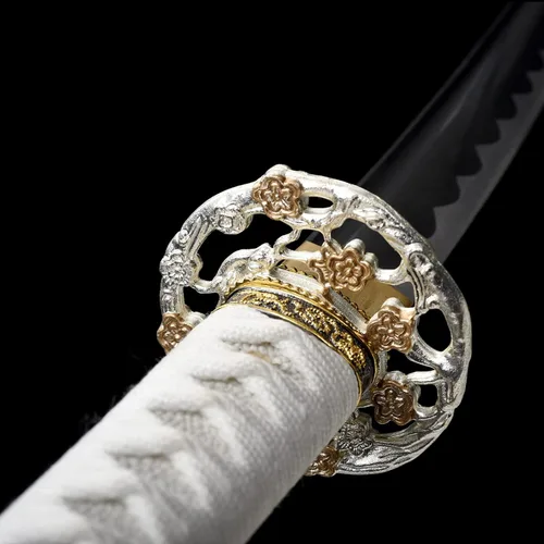 Miniatura 5 de OYZ Espada katana, espadas samurai de acero de alto carbono 1060 hechas a mano, espadas samurai de acero real, espadas samurái de acero de alto