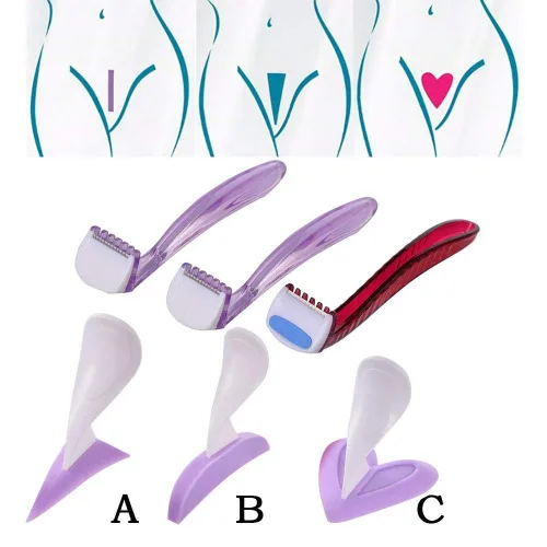 Miniatura 6 de Afeitadora de bikini para mujer, afeitadora privada dedicada, maquinilla de afeitar de pelo púbico y plantilla de afeitar de bikini, herramienta