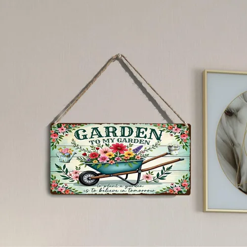 Miniatura 15 de Letrero de pared de jardín vintage para exteriores, regalos de jardinería para mujeres, jardineras, granja, patio, casa de campo, invernadero
