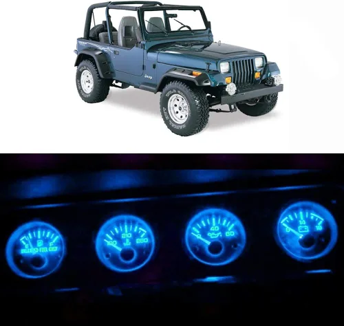 Miniatura 11 de WLJH Panel de Instrumentos Azul Brillante Conjunto de Medidores Velocímetro Tacómetro Bombilla Indicadora Kit Completo de Luces LED Paquete