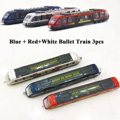 Miniatura 6 de OTONOPI Juego de tren de juguete de alta velocidad, motor de locomotora a presión a presión, modelo de automóvil, deslizante, tren de bala de metro