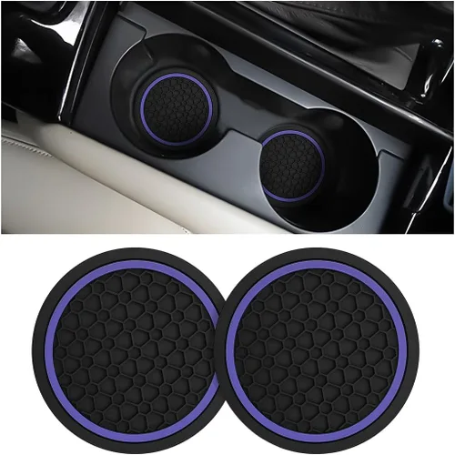 Miniatura 19 de Mandark 2 piezas posavasos para portavasos de automóvil, almohadillas antideslizantes de 2.75 pulgadas para insertar en portabotellas de agua