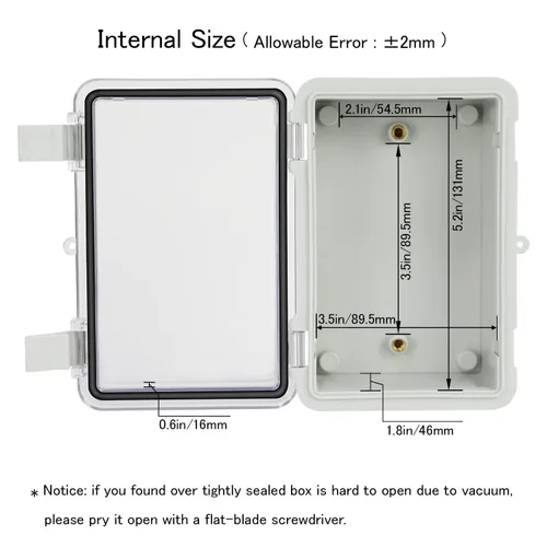 Miniatura 2 de Caja de conexiones IP65 impermeable carcasa de plástico ABS con cubierta transparente de PC con bisagras, caja de proyectos eléctricos con placa