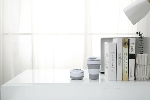 Miniatura 4 de YBM Home Taza de viaje plegable de silicona con tapa - Vaso plegable de silicona irrompible para acampar y viajar, 12161vc-1