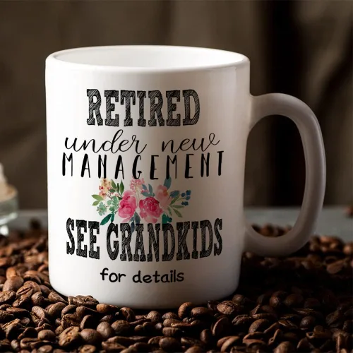 Miniatura 4 de Fatbaby Regalos de jubilación para mujeres, taza de café con texto en inglés "Retirement Under New Management" para ver a los nietos, taza de café