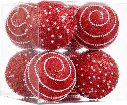 Miniatura 10 de Adornos de Bolas de Navidad Negras, Decoraciones de Bolas de Navidad de Plástico Irrompible Colgantes con Perlas para Fiestas Navideñas