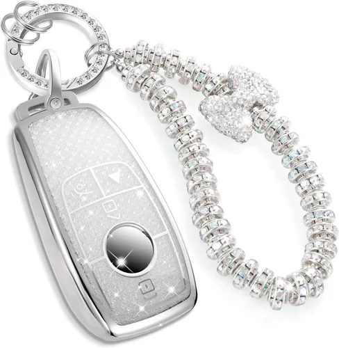 Miniatura 11 de Funda para llavero Jeep con llavero trenzado de diamante de lujo, funda suave mejorada para Wrangler Rubicon Gladiator JL JLU JT Sahara JLU Flip