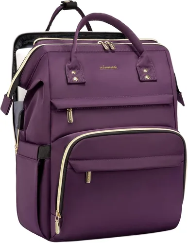 Miniatura 20 de LOVEVOOK Mochila para portátil de mujer, mochila de 15,6 pulgadas con cargador, mochila resistente al agua para profesores, mochila de trabajo
