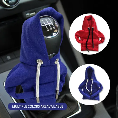 Miniatura 6 de JOYCOURT 2 fundas para palanca de cambios de automóvil, sudadera con capucha cálida y a la moda, perilla de cambio de automóvil, decoración de rojo
