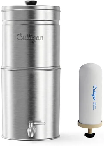 Culligan MaxClear - Sistema de filtro de agua por gravedad de 2.25 galones, elimina microplásticos, PFAS y plomo, certificado NSF/ANSI, filtro de
