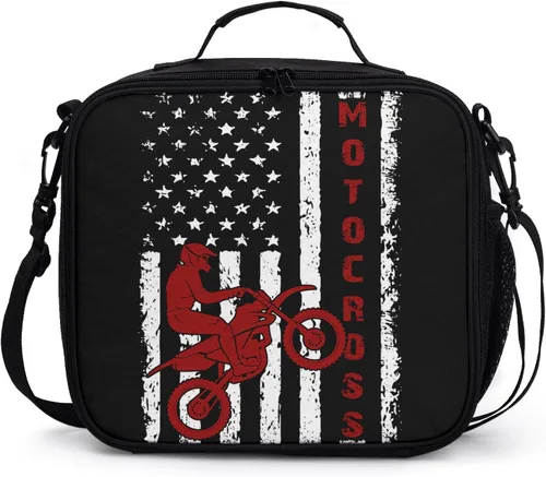 Miniatura 25 de Miaoquhe Lonchera de béisbol para hombres, bolsa de béisbol con bandera estadounidense para mujeres, bolsa de almuerzo para niños, bolsa de almuerzo