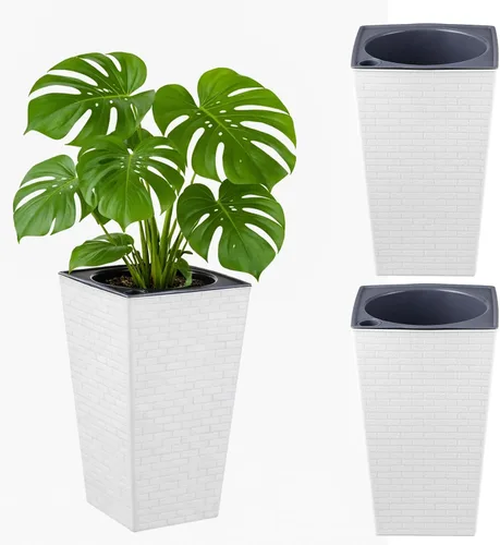 Miniatura 10 de Paquete de 2 macetas de riego automático de 10.7" x 6.9" para plantas de interior, macetas violetas de riego automático, macetas de flores