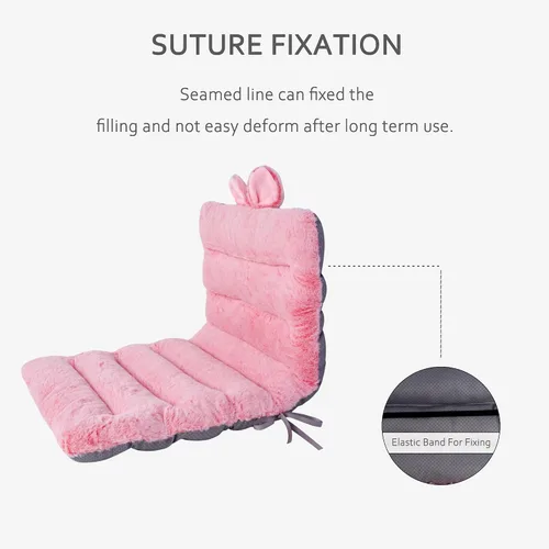 Miniatura 5 de ELFJOY Cojín para silla de escritorio, 33.5 in, cojín para silla de oficina, cojín de asiento con soporte para espalda, cojín de tumbona con banda