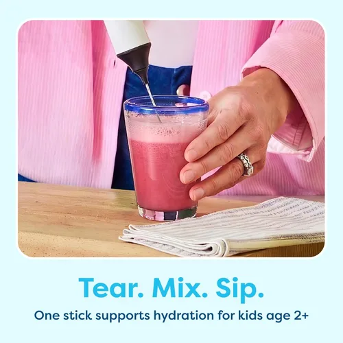 Miniatura 6 de Hiya Kids Hidratación con Electrolitos - Polvos de Hidratación para Niños con Sabor a Bayas sin Azúcar Añadida - 15 Palitos - Mezcla de Bebida