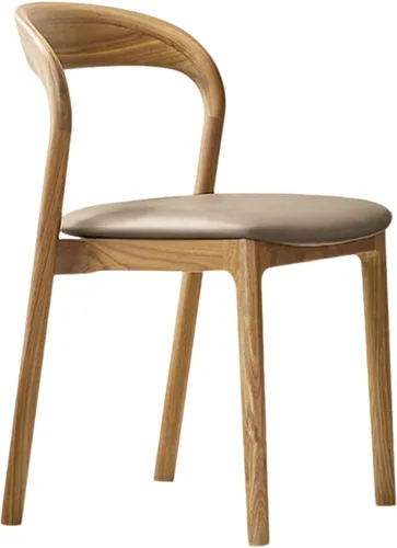 Miniatura 13 de Sillas de comedor de madera maciza con respaldo curvo, sillas de comedor modernas de mediados de siglo, sillas de comedor tapizadas de tela