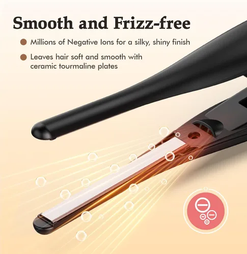 Miniatura 3 de Planchas pequeñas para cabello corto, plancha plana fina de 3/10 pulgadas para cabello corto, corte Pixie y flequillo, alisador de pelo pequeño