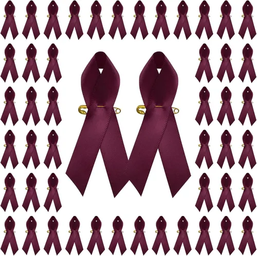Miniatura 9 de Alfileres de satén de concienciación de la cinta de la concienciación del cáncer con el pasador de seguridad Periwinkle