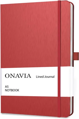 Miniatura 18 de ONAVIA Cuaderno rayado A5, cuaderno de notas con rayas universitarias de 7mm, diario para escribir, trabajo, escuela, viajes y toma de notas, tapa