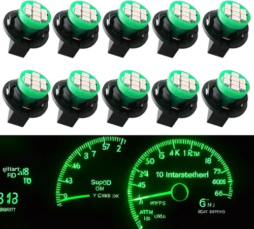 Miniatura 14 de T10 194 168 Bombillas LED para instrumentos de tablero azul con enchufe de bloqueo giratorio, extremadamente brillante, panel de instrumentos T10