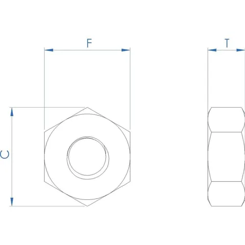 Miniatura 5 de Fullerkreg Tuerca hexagonal inoxidable de 1/4"-20, acero inoxidable 304, acabado brillante, (100 piezas)