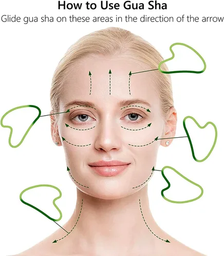 Miniatura 3 de Auténticas piedras de jade Gua Sha de propiedad asiática, herramienta facial GuaSha, masaje corporal facial, terapia de acupuntura, tratamiento