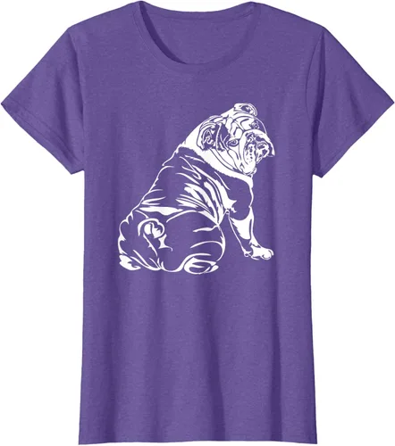 Miniatura 21 de Gracioso Bulldog Inglés playera perro Hund playera regalo, Azul (Heather blue)