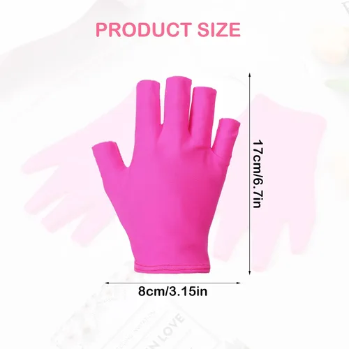Miniatura 2 de 2 pares de guantes UV para lámpara de uñas de gel, guantes de protección UV sin dedos UPF para manicura, arte de uñas, actividades al aire libre