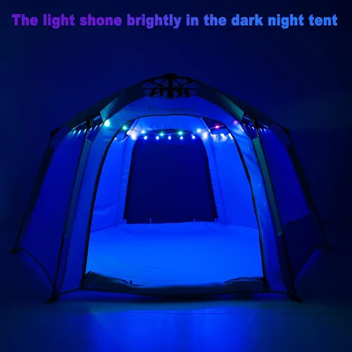 Miniatura 9 de Tienda de campaña hexagonal portátil para niños con tira de luces LED para interiores, casa de juegos para niños, tienda de campaña de ensueño
