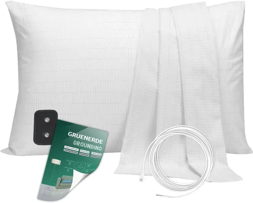 Miniatura 8 de Funda de almohada con cable de conexión a tierra de 15 pies, funda de almohada conductora de fibra plateada para un mejor sueño, aumenta la energía