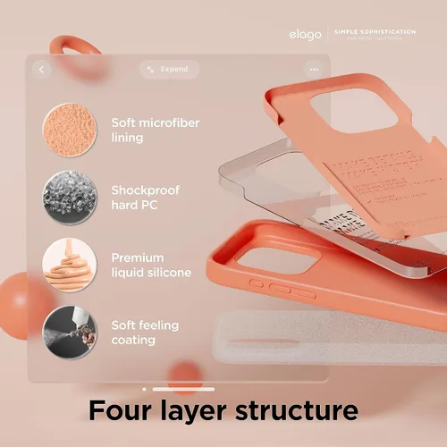 Miniatura 4 de elago Compatible con Funda para iPhone 15 Pro, Funda de Silicona Líquida, Cubierta Protectora de Cuerpo Completo, Resistente a Golpes, Funda Delgada
