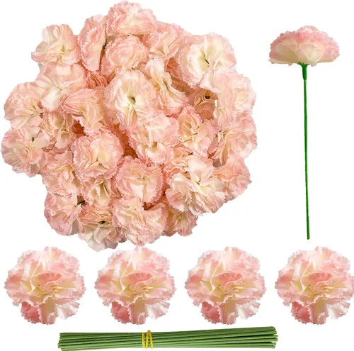 Miniatura 7 de Cabezas de flores de caléndula a granel, 50 unidades, flores artificiales de caléndula de seda para decoración del hogar, Diwali, corona